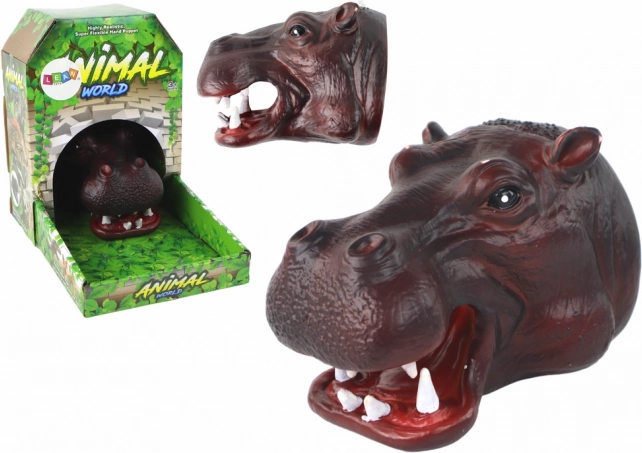 Plyšová loutka na ruku hroch