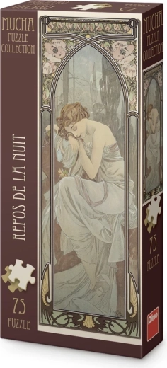 Dino panoramatické puzzle Alfons Mucha – odpočinek noci (75 dílků)