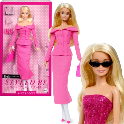Mattel Barbie Signature sběratelská panenka deluxe v růžovém setu day to night styled by Andrew Mukamal