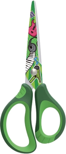 Školní nůžky KEYROAD Tattoo Soft 15 cm zelené