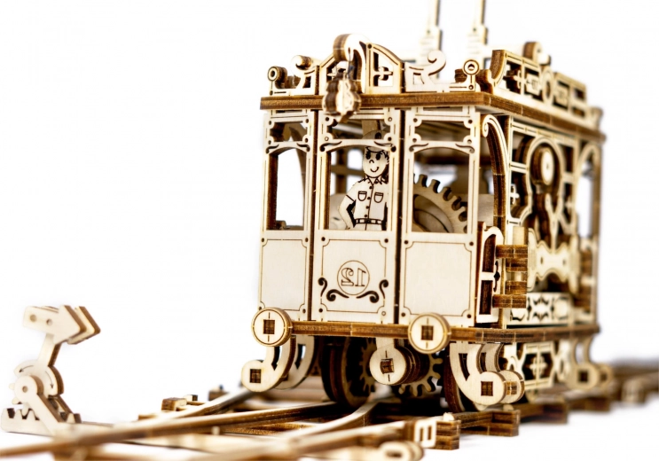 dřevěné 3D puzzle tramvaj s kolejemi WOODEN CITY (273 dílů)