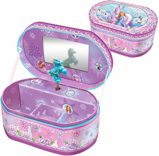 Hudební šperkovnice ovál – kůň a princezna