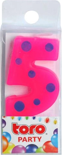 Dortová svíčka číslo 5 TORO zapichovací 4,5 cm