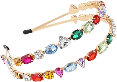 Růžová dvojitá čelenka s drahokamy Sparkys