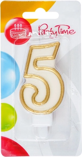 Narozeninová svíčka číslice 5 zlatá