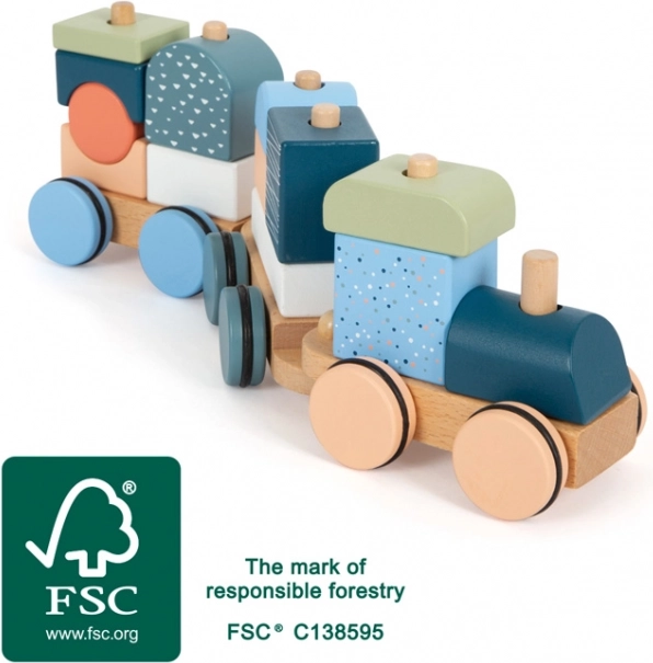 Dřevěný stohovací vlak Arctic small foot