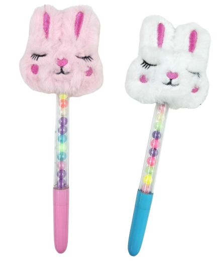 Kuličkové pero s plyšovým zajíčkem 17 cm - 1 kus