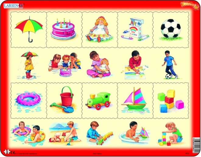 LARSEN puzzle: Co k čemu patří? 10 dílků