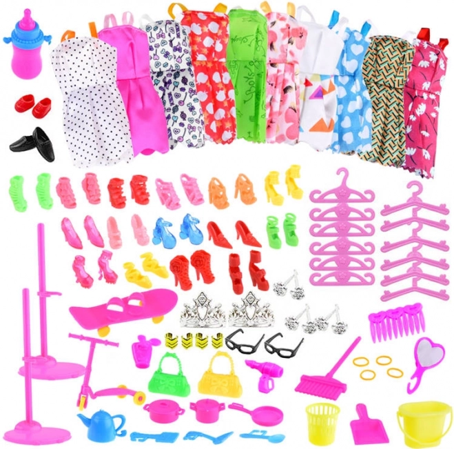 Sada šaty, boty a doplňky pro panenky 30 cm