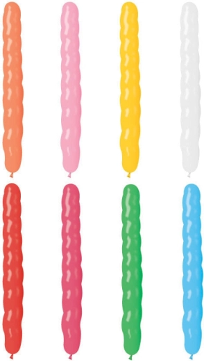 Gemar dlouhý spirálový balónek v pastelových barvách 8/25 cm - 1 kus