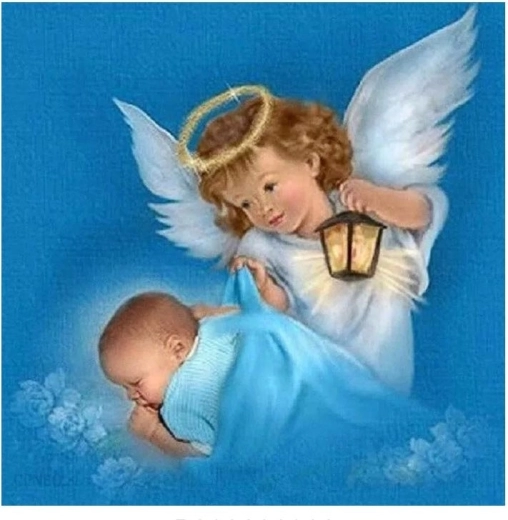 Diamantové malování Andílek s děťátkem 30 × 40 cm NORIMPEX