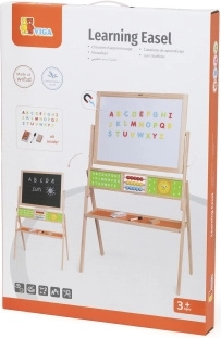 Dřevěná oboustranná vzdělávací tabule s počítadlem a hodinami