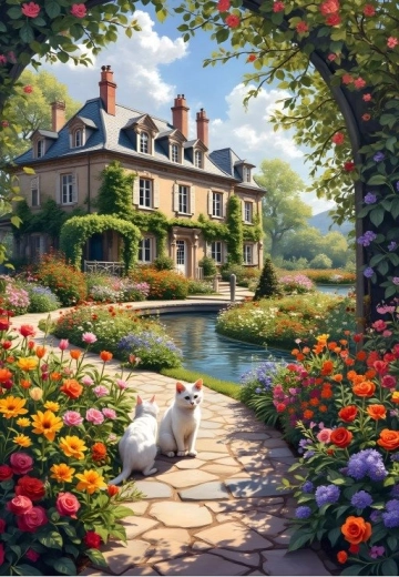 Alipson puzzle kvetoucí oblouk u chalupy 1000 dílků