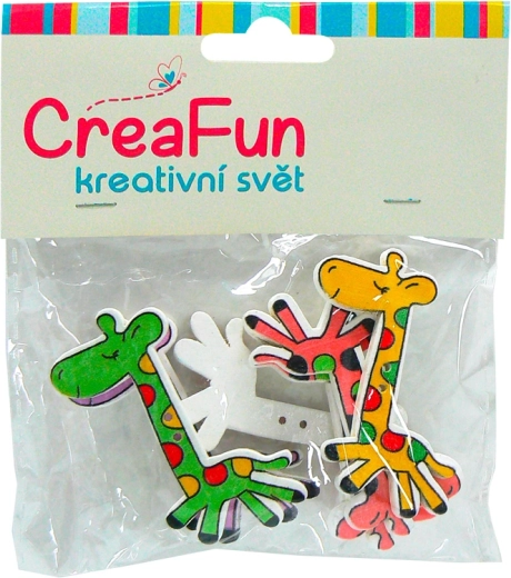 Dřevěné knoflíky žirafa 6 ks 50 × 27 mm