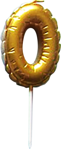 Dortová svíčka číslice 0 zlatá 6 cm