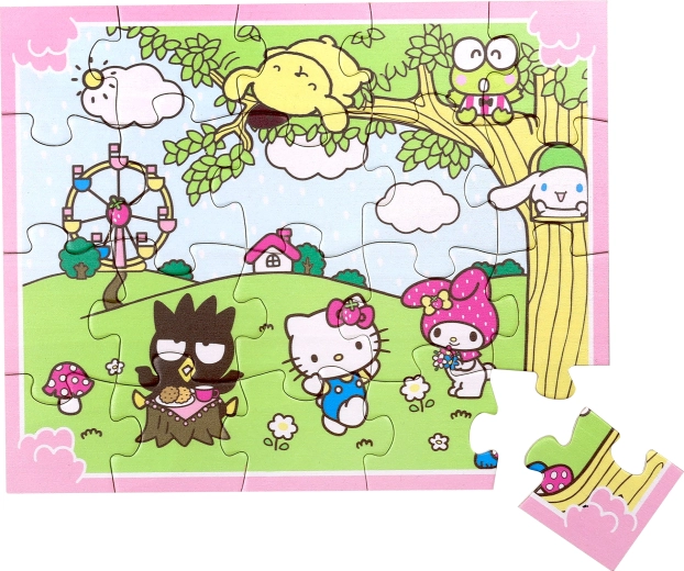 Dřevěné puzzle Hello Kitty – 20 dílků