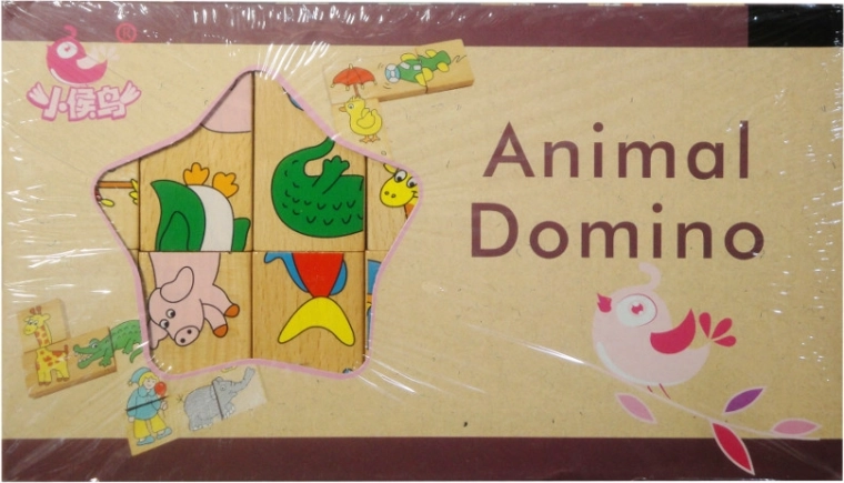 Dřevěné domino se zvířátky