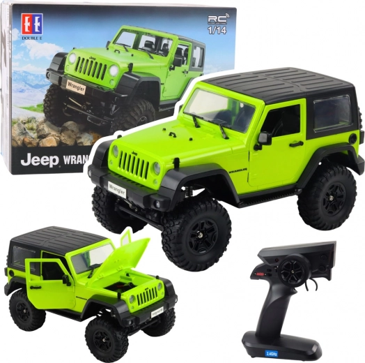 rc terénní auto JEEP Wrangler rock crawler 1:14 – zelené