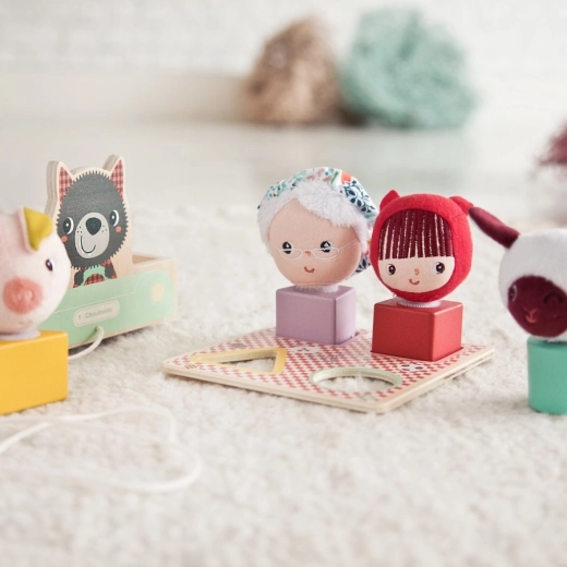 Lilliputiens tahací vozík vlk Ludvík s aktivitami