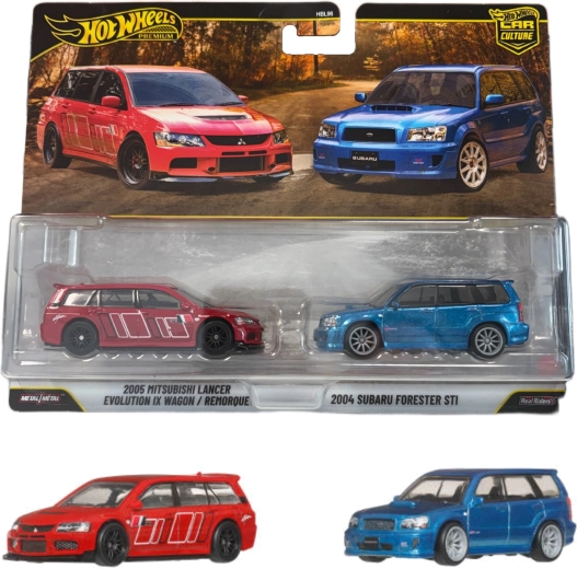 Hot Wheels Premium dvoupack – 2004 Subaru Forester STI a 2005 Mitsubishi Lancer Evolution