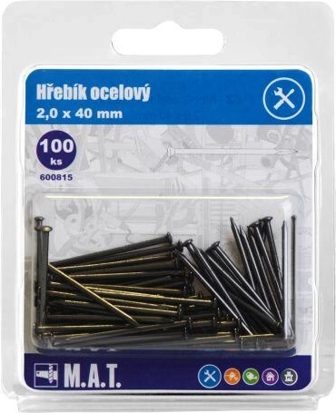 Ocelové hřebíky 40 × 2,0 mm (100 ks)