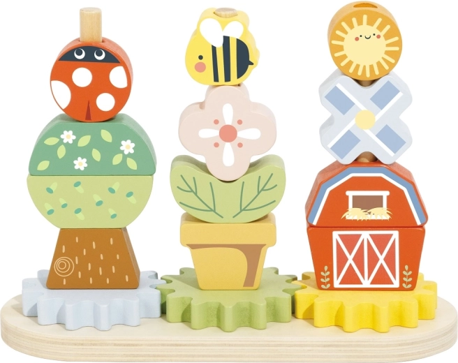 2Kids Toys dřevěná nasazovačka s ozubenými kolečky venkov