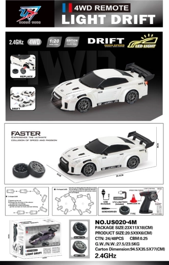 R/C auto na drift 1:20 se světly, bílé