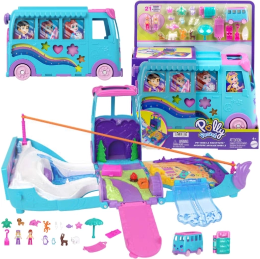 Polly Pocket cestovní dobrodružný vůz se 2 panenkami a doplňky