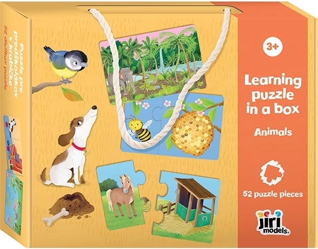 Puzzle v krabičce zvířátka pro předškoláky