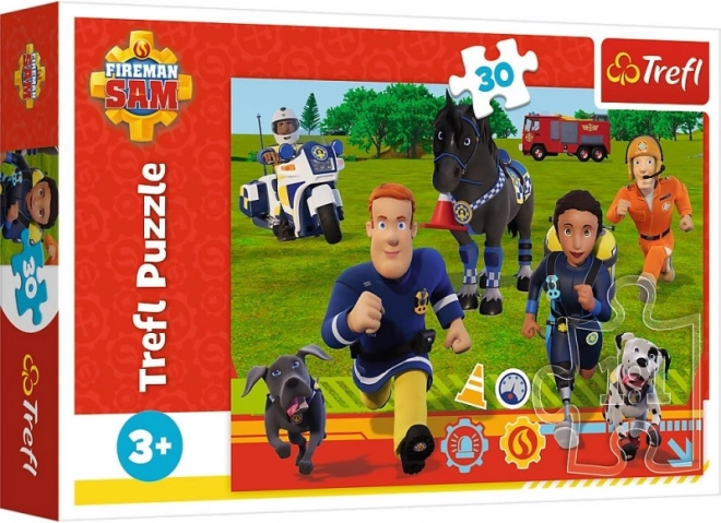 Puzzle POŽÁRNÍK SAM – připraveni pomáhat, 30 dílků, TREFL
