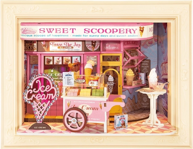 RoboTime 3D dřevěná skládačka v rámečku sweet scoopery zmrzlinářství