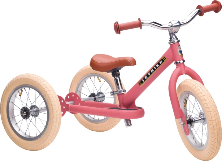 Trybike dětské odrážedlo 2v1 tříkolka/balanční kolo růžové matné