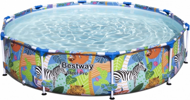 Dětský bazén s konstrukcí Bestway Steel Pro 305x66 cm Svět zvířat