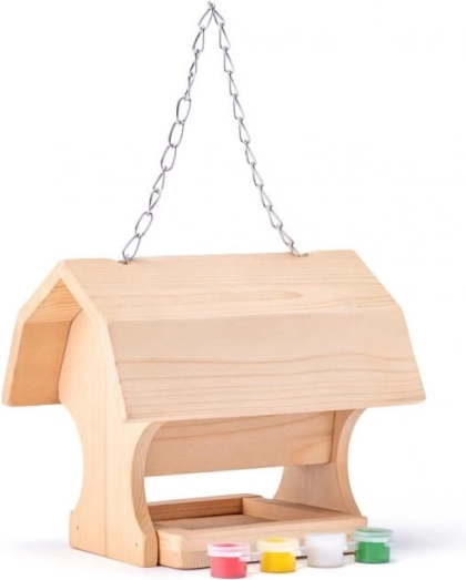 Dřevěný krmítko pro ptáky k malování
