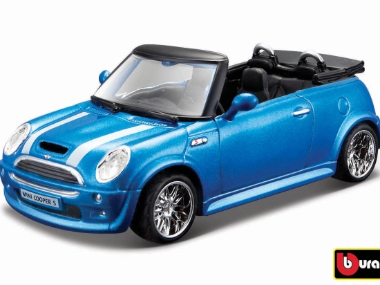 Bburago Mini Cooper S Cabriolet 1:32 modrá metalíza