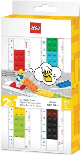 Lego pravítko s minifigurkou 30 cm – stavebnice pravítka s dvojí stupnicí