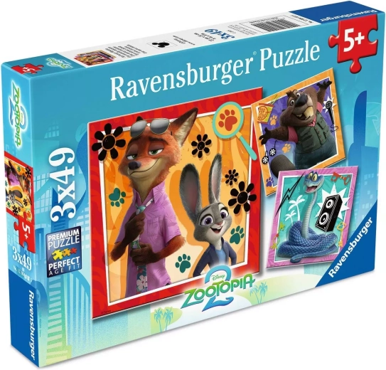 Puzzle RAVENSBURGER Zootropolis: Město zvířat 3×49 dílků