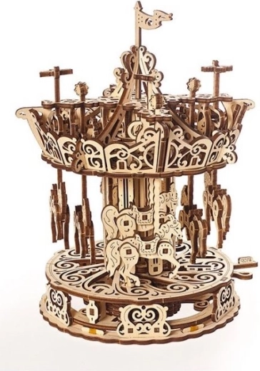 Dřevěný mechanický kolotoč UGEARS 3D puzzle