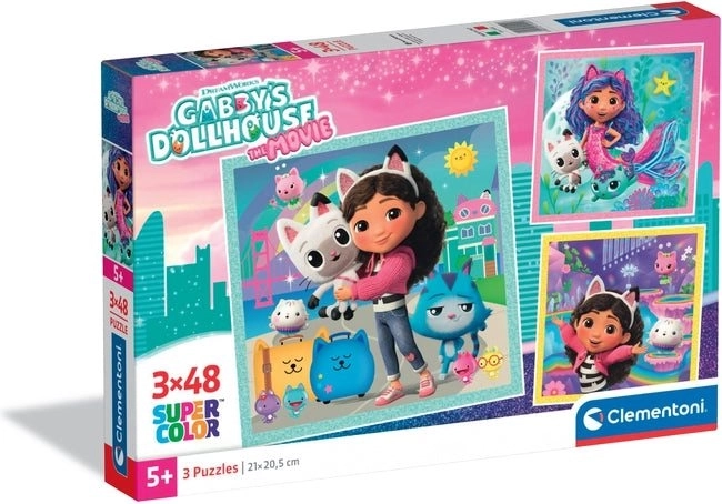 Puzzle Gábinin kouzelný domek 3×48 dílků CLEMENTONI