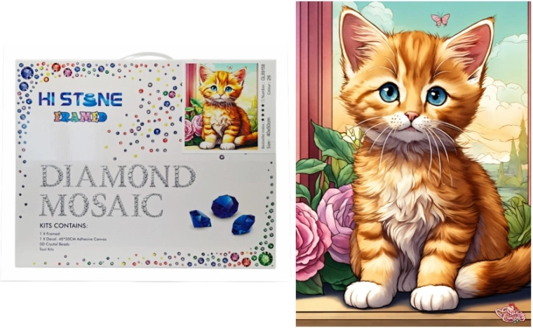 Diamantová mozaika – koťátko