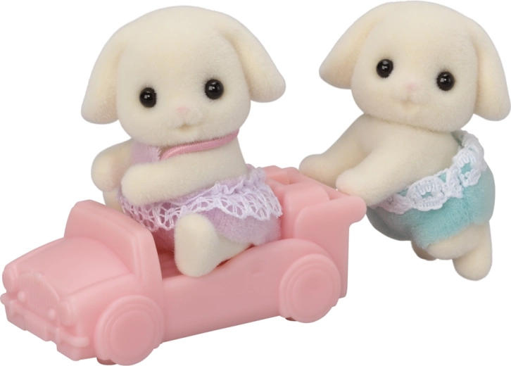 Sylvanian Families dvojčata králíčci Flora s vozíkem