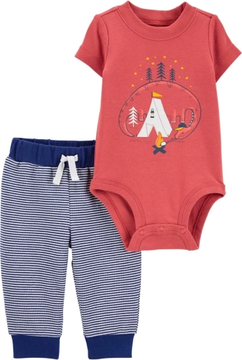 Carter’s 2dílný set pro kluky – body s krátkým rukávem a tepláky Dino Stripes (3 m)