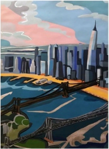 Norimpex Malování podle čísel Mrakodrapy na pobřeží 40 × 50 cm