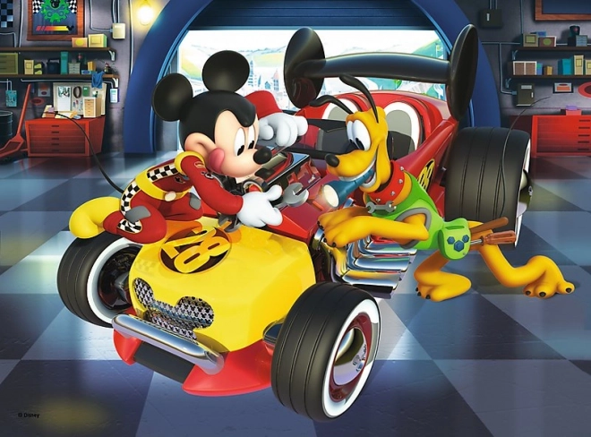 TREFL puzzle MICKEY MOUSE: příprava na závod, 20 dílků