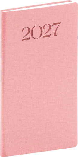 Notique kapesní diář Biella 2027 růžový 9 × 15,5 cm