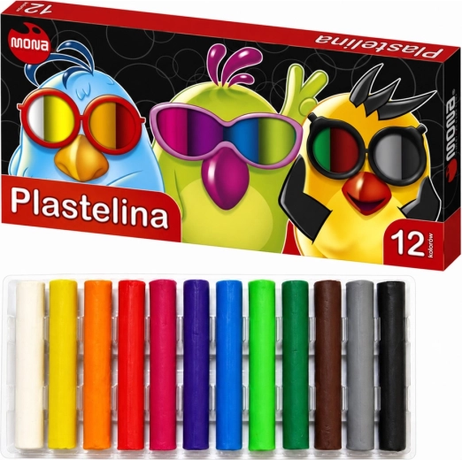 Školní plastelína Mona 12 barev