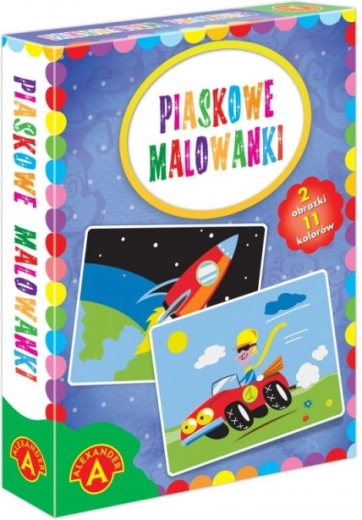 Pískové malování Auto a raketa