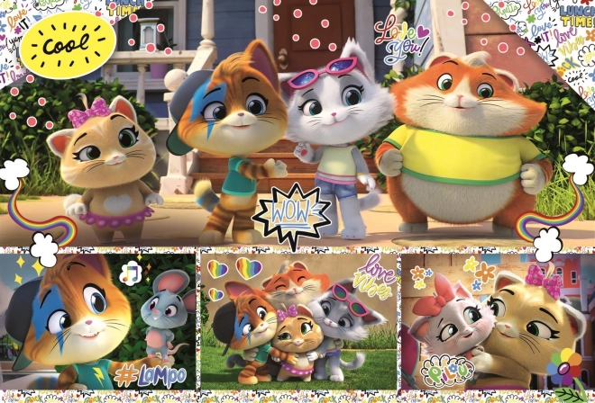 Puzzle 100 dílků 44 CATS – sehraná parta kamarádů