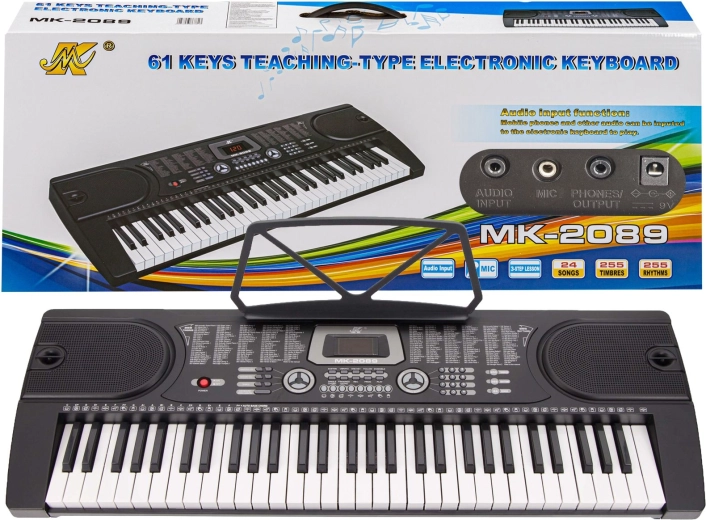 Keyboardové varhany MK-2089 s 61 klávesami a adaptérem