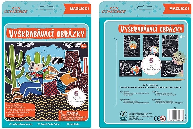 Vyškrabávací obrázky Concorde – mazlíčci